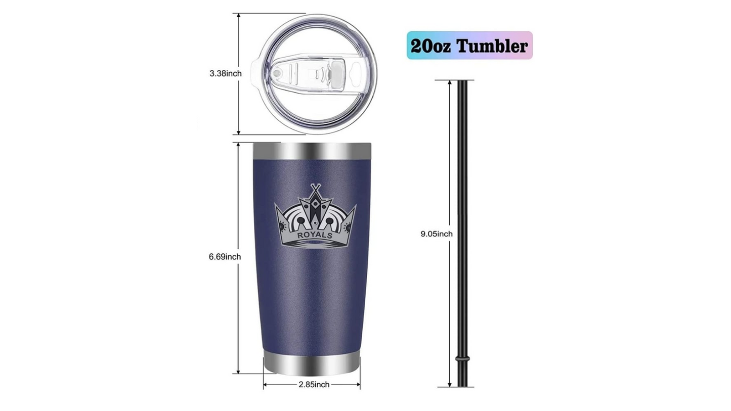 Laser Engraved 20oz Stainless Insulated Tumbler - Navy Blue