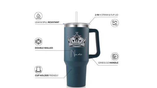 Laser Engraved 40oz Stanley Dupe - Ocean Blue