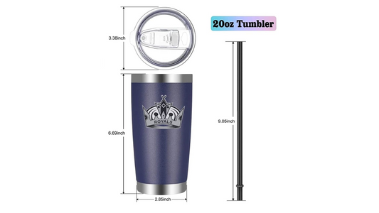 Laser Engraved 20oz Stainless Insulated Tumbler - Navy Blue